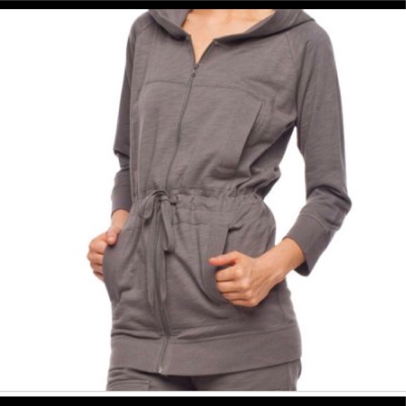 Sweaters - Norma Kamali Zip-Up 4 Pocket Waist Tie Hoodie